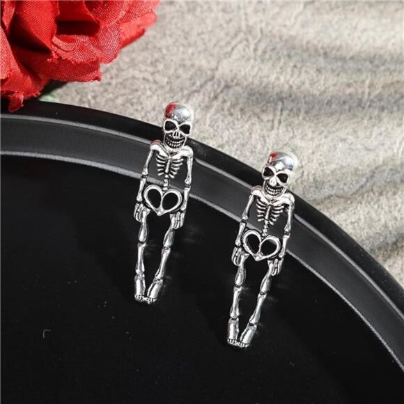 🎃 Halloween Earrings Set – Gothic Skull, Ghost, Witch & Knife Drop Earrings - Picture 5 of 5